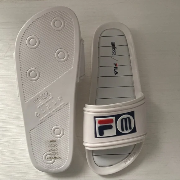 Fila + Melissa white women’s slide sandals - Picture 3 of 3